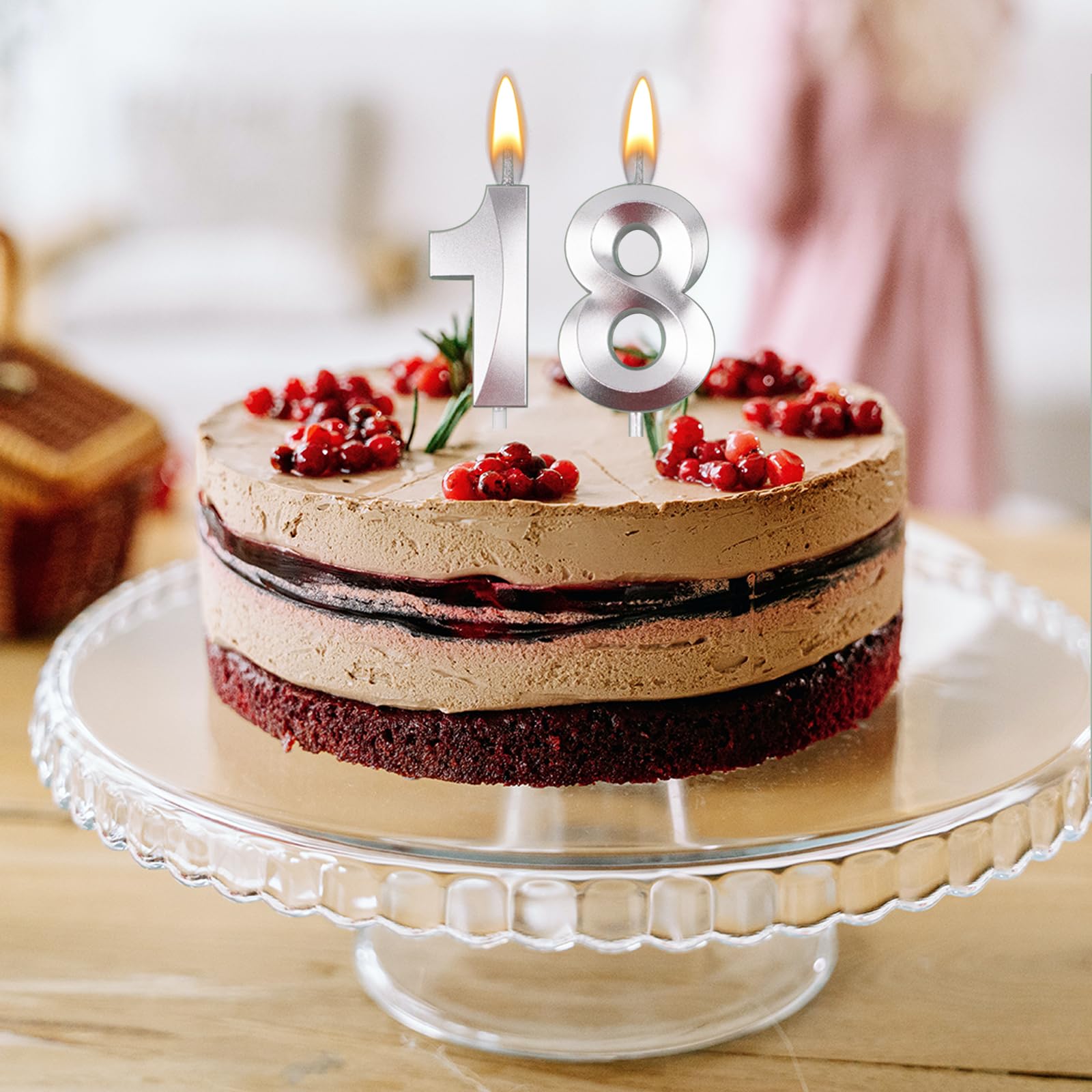 50歳の誕生日キャンドル、シルバーナンバー50のケーキ用キャンドル